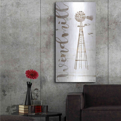Luxe Metal Art 'Windmill' by Cindy Jacobs, Metal Wall Art,24x48
