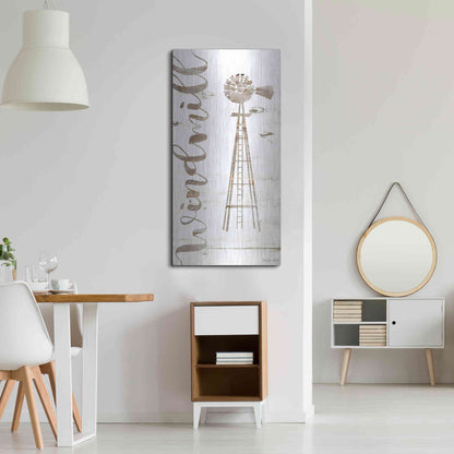 Luxe Metal Art 'Windmill' by Cindy Jacobs, Metal Wall Art,24x48
