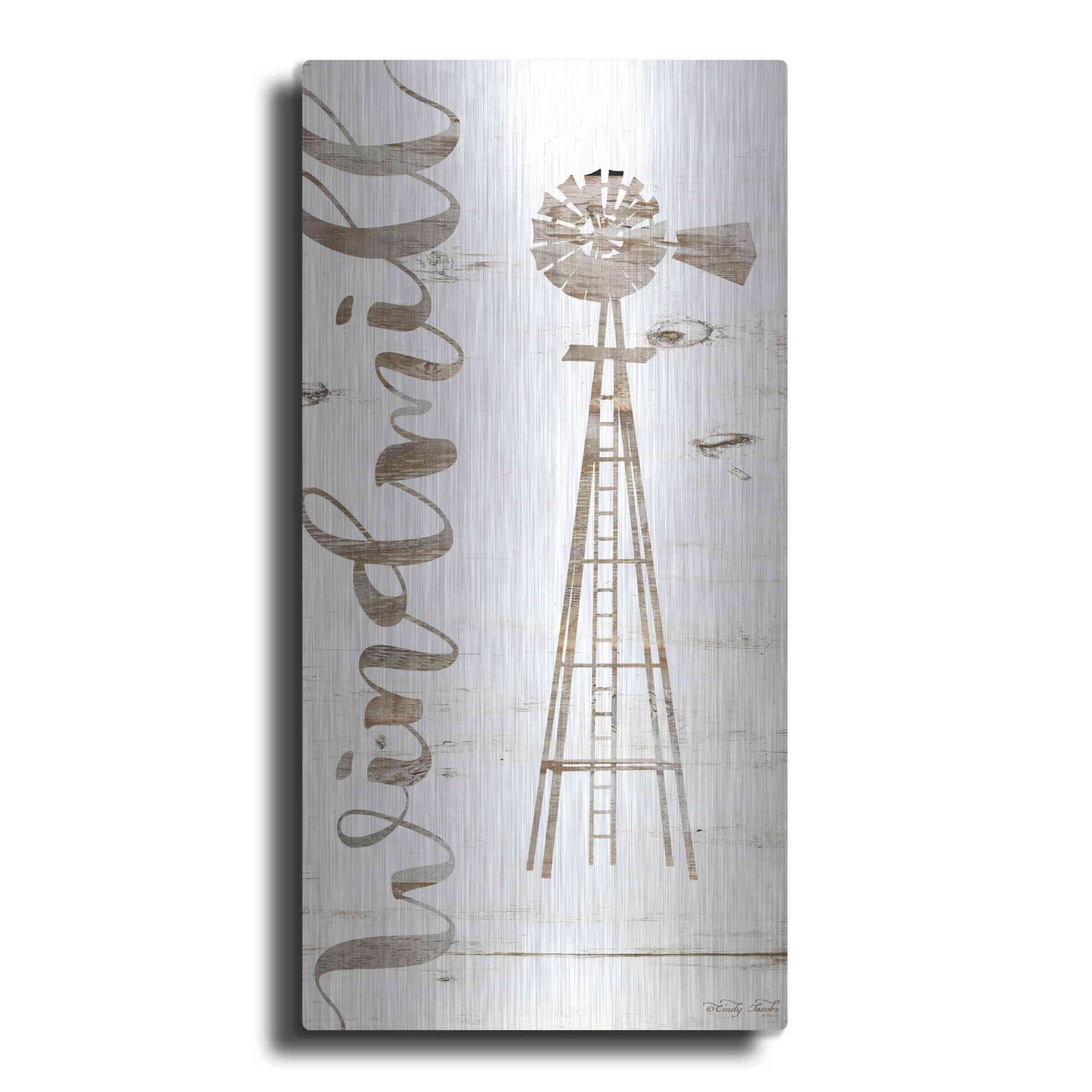 Luxe Metal Art 'Windmill' by Cindy Jacobs, Metal Wall Art