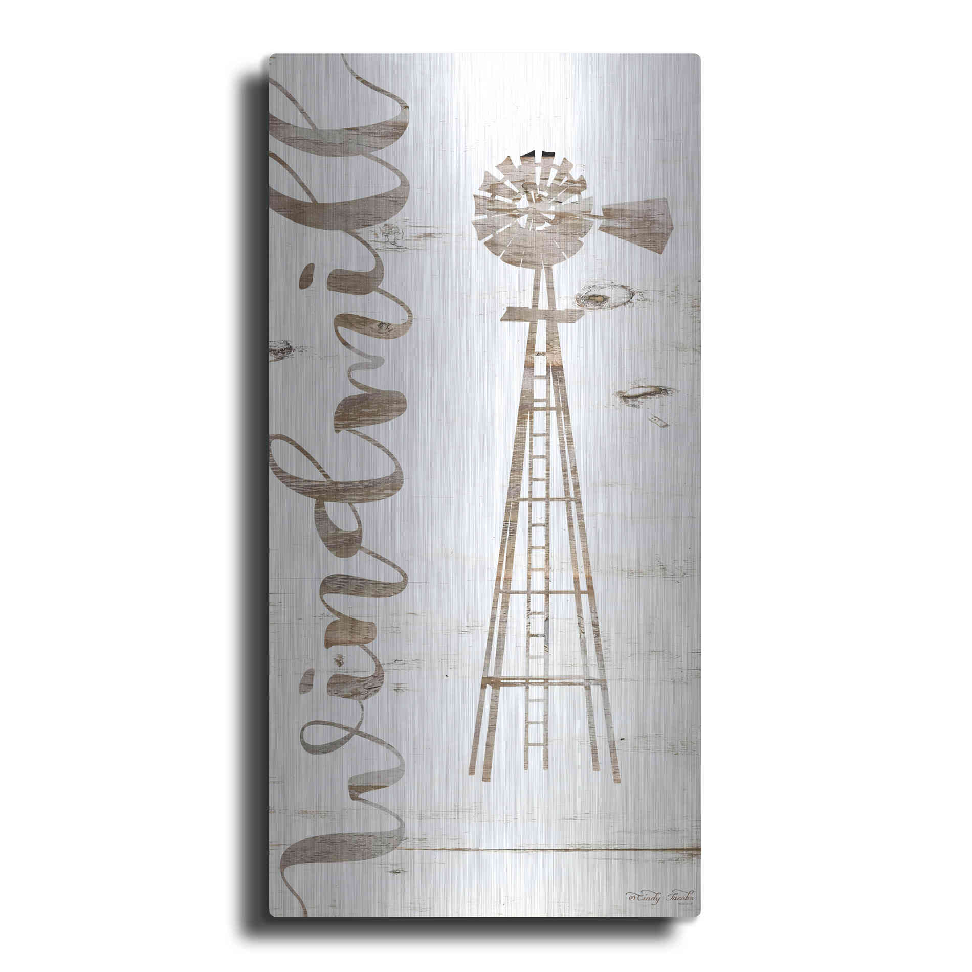 Luxe Metal Art 'Windmill' by Cindy Jacobs, Metal Wall Art