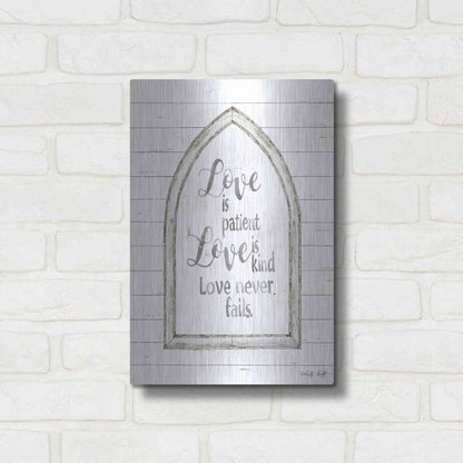 Luxe Metal Art 'Love is Patient Arch' by Cindy Jacobs, Metal Wall Art,12x16