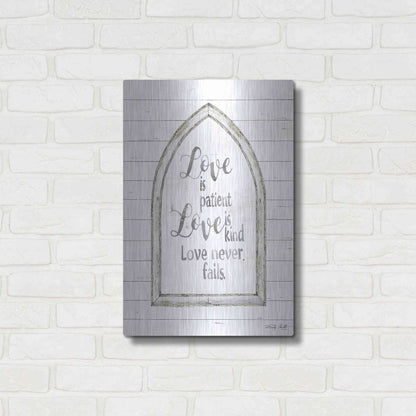 Luxe Metal Art 'Love is Patient Arch' by Cindy Jacobs, Metal Wall Art,16x24