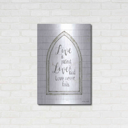 Luxe Metal Art 'Love is Patient Arch' by Cindy Jacobs, Metal Wall Art,24x36