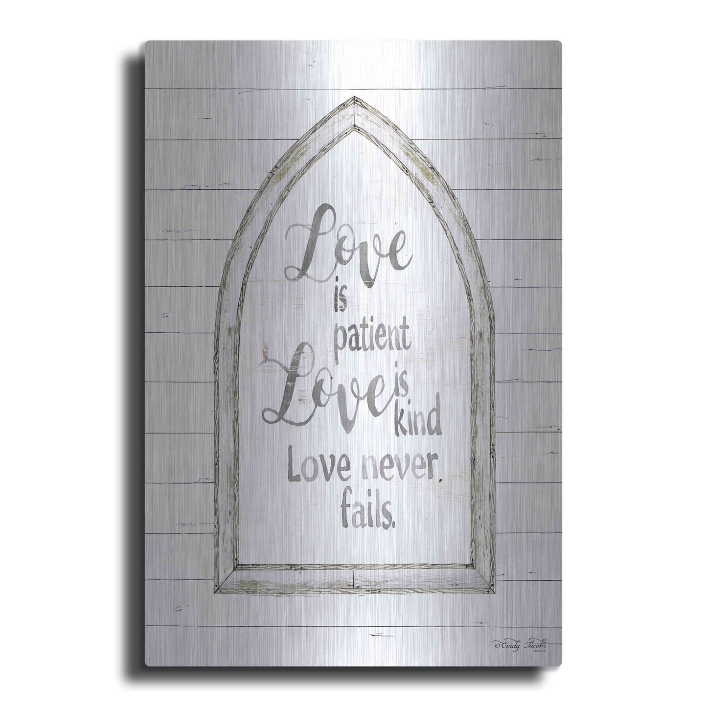 Luxe Metal Art 'Love is Patient Arch' by Cindy Jacobs, Metal Wall Art