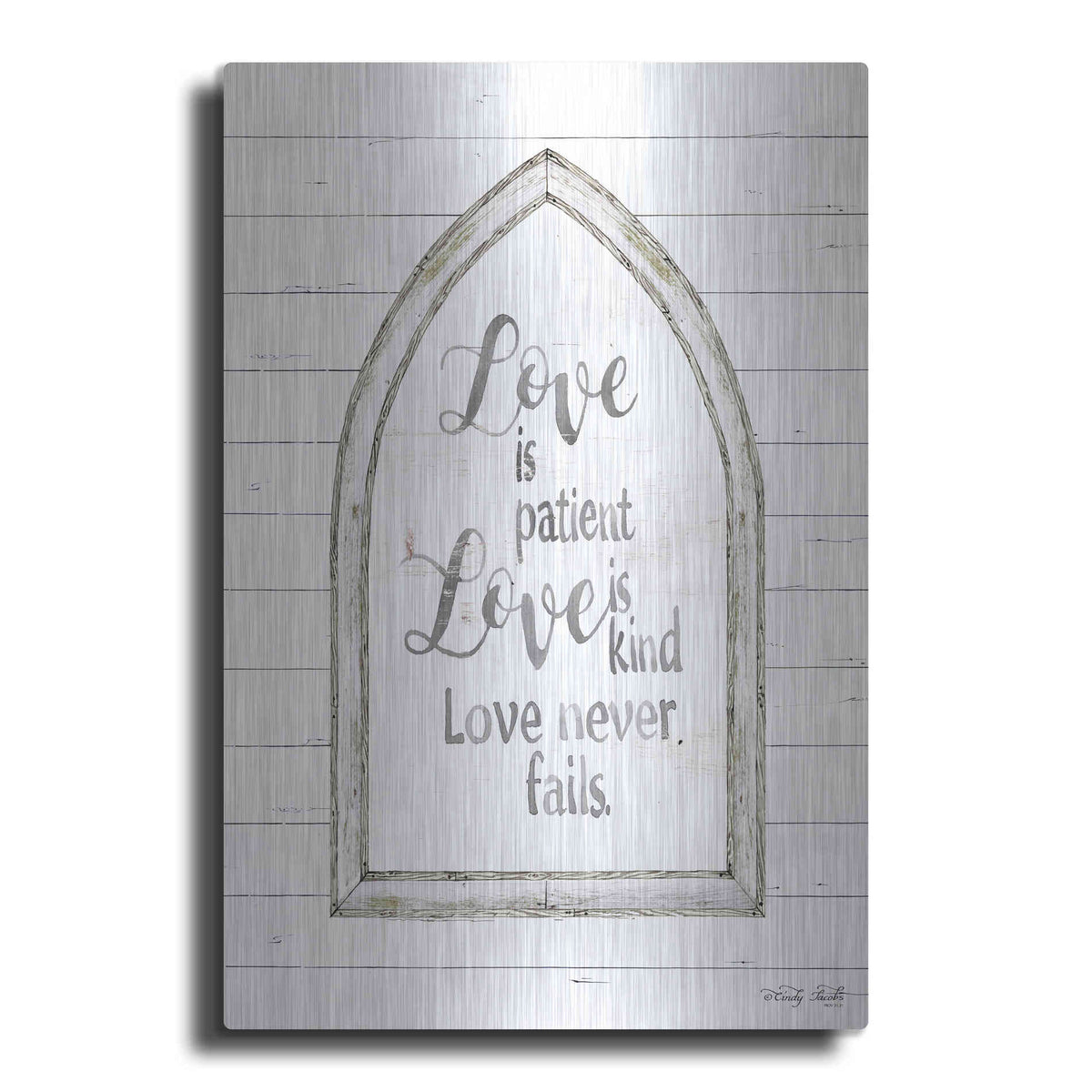 Luxe Metal Art 'Love is Patient Arch' by Cindy Jacobs, Metal Wall Art