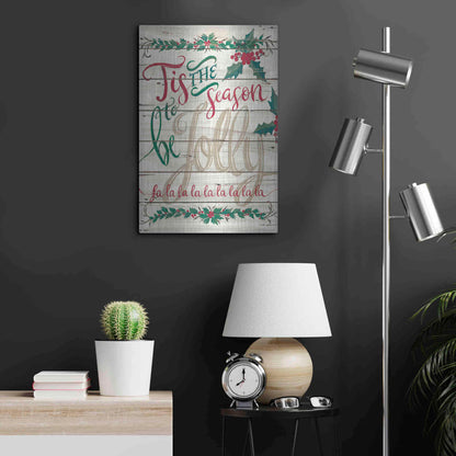 Luxe Metal Art 'Tis the Season Shiplap' by Cindy Jacobs, Metal Wall Art,16x24