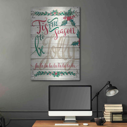Luxe Metal Art 'Tis the Season Shiplap' by Cindy Jacobs, Metal Wall Art,24x36