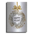 Luxe Metal Art 'Happy Holidays Ornament' by Cindy Jacobs, Metal Wall Art