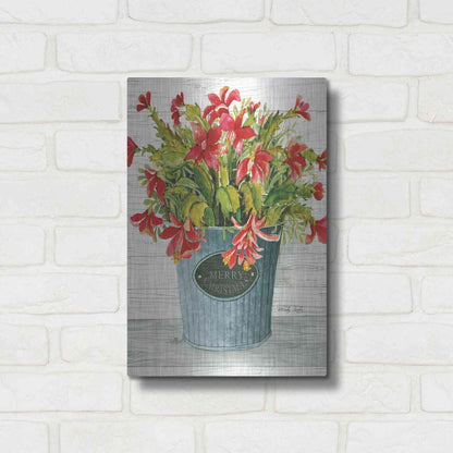 Luxe Metal Art 'Merry Christmas Pot' by Cindy Jacobs, Metal Wall Art,12x16