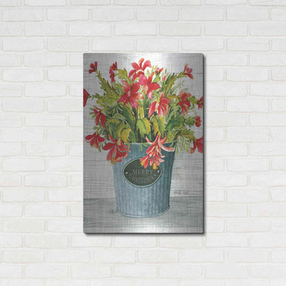 Luxe Metal Art 'Merry Christmas Pot' by Cindy Jacobs, Metal Wall Art,24x36