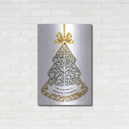 Luxe Metal Art 'Season's Greetings Ornament' by Cindy Jacobs, Metal Wall Art,24x36