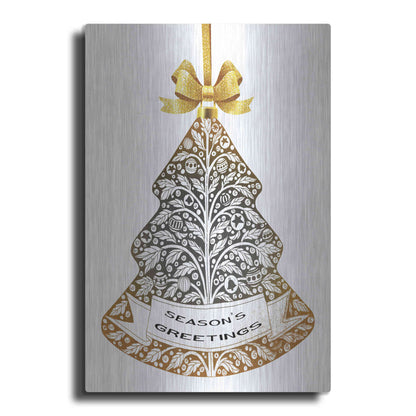 Luxe Metal Art 'Season's Greetings Ornament' by Cindy Jacobs, Metal Wall Art