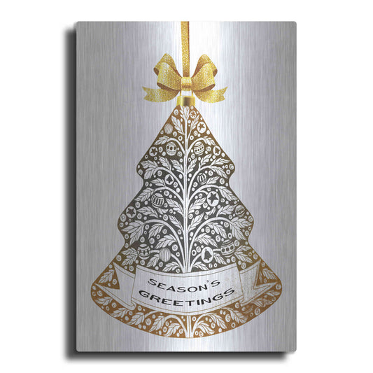 Luxe Metal Art 'Season's Greetings Ornament' by Cindy Jacobs, Metal Wall Art
