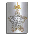 Luxe Metal Art 'Happy Holidays Star Ornament' by Cindy Jacobs, Metal Wall Art