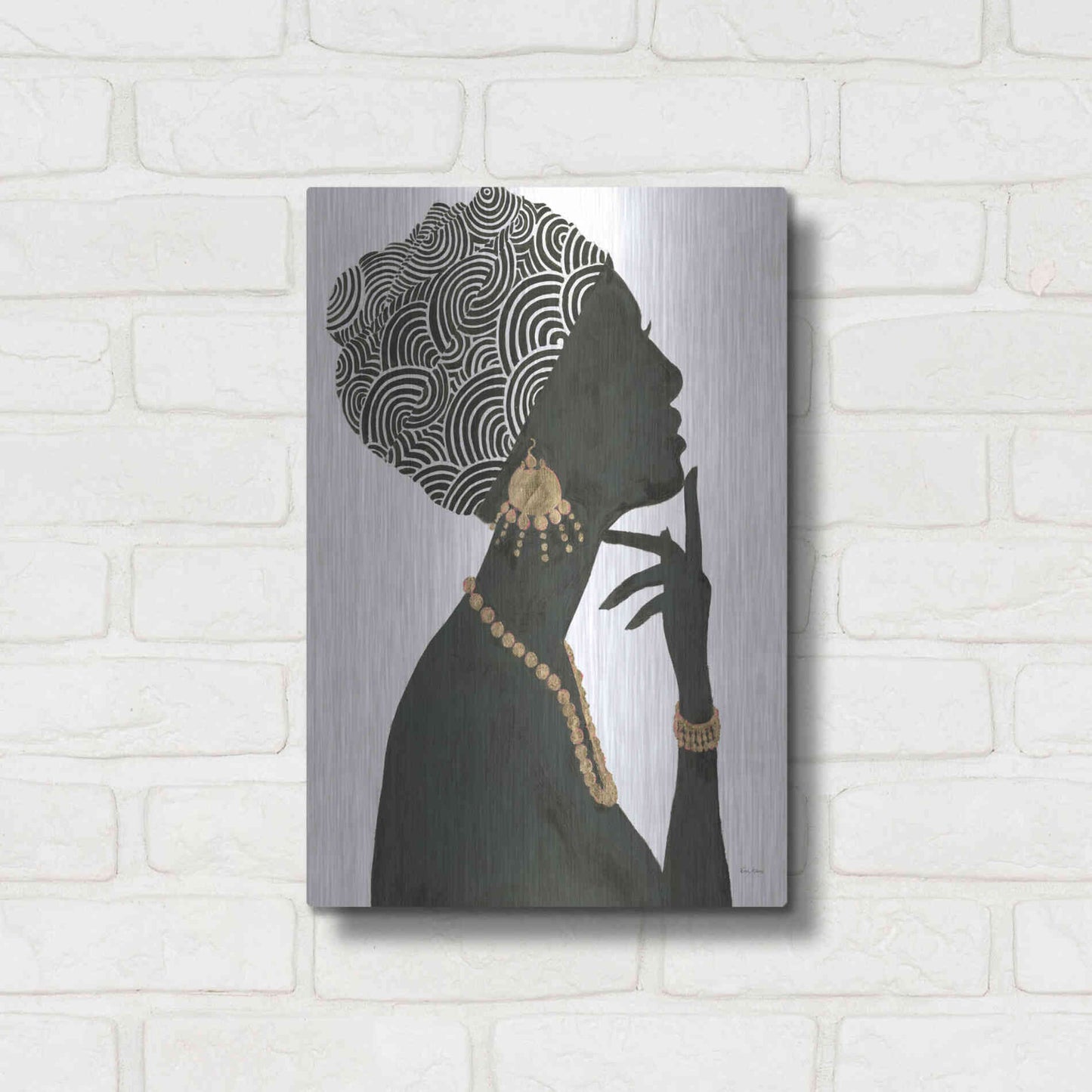 Luxe Metal Art 'Graceful Majesty I' by Emily Adams, Metal Wall Art,12x16