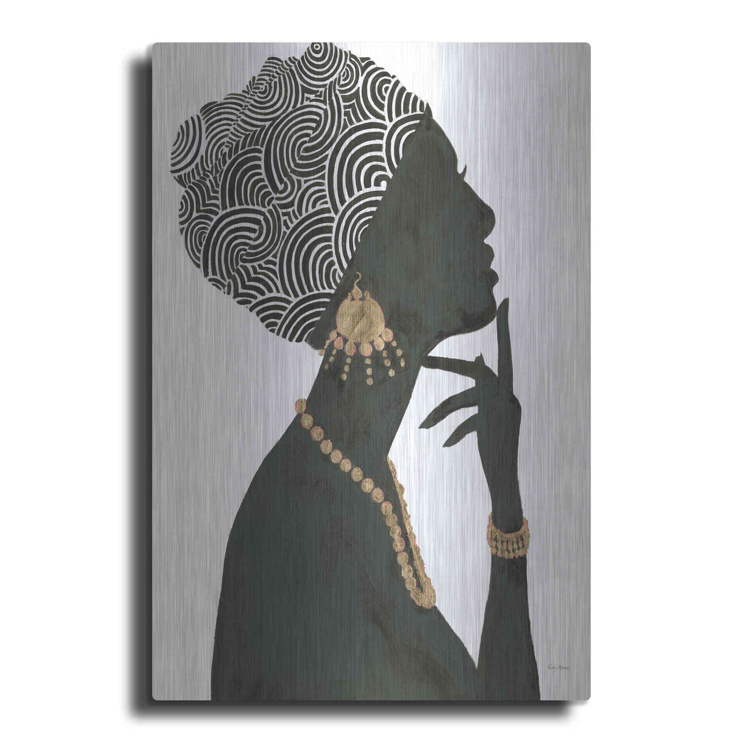 Luxe Metal Art 'Graceful Majesty I' by Emily Adams, Metal Wall Art