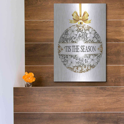 Luxe Metal Art 'Tis the Season Ornament' by Cindy Jacobs, Metal Wall Art,12x16