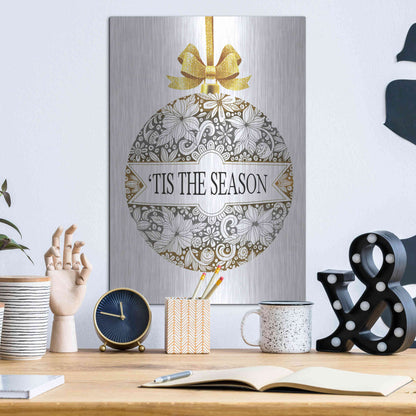 Luxe Metal Art 'Tis the Season Ornament' by Cindy Jacobs, Metal Wall Art,12x16