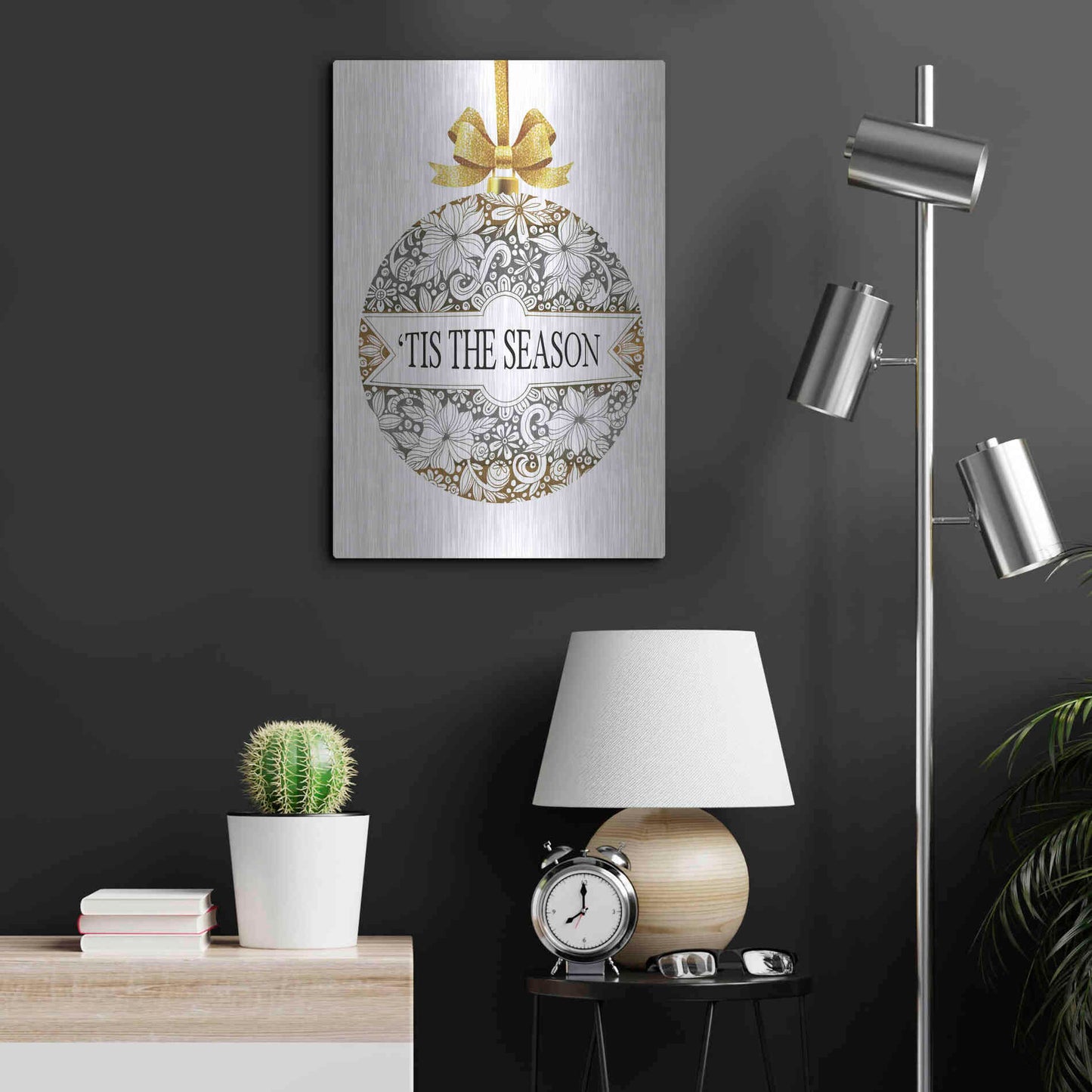 Luxe Metal Art 'Tis the Season Ornament' by Cindy Jacobs, Metal Wall Art,16x24