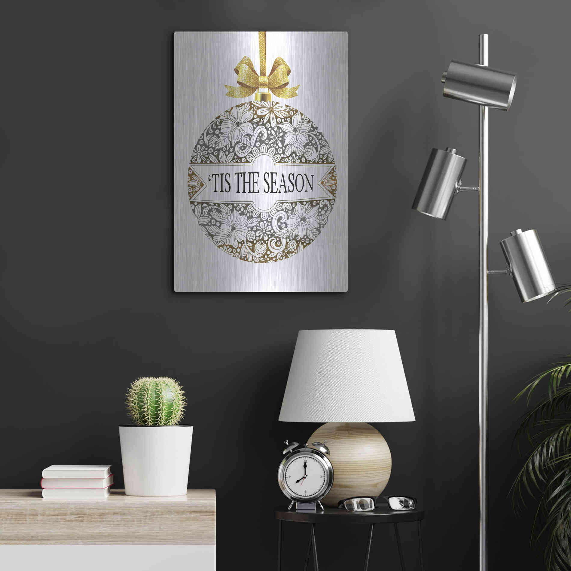 Luxe Metal Art 'Tis the Season Ornament' by Cindy Jacobs, Metal Wall Art,16x24