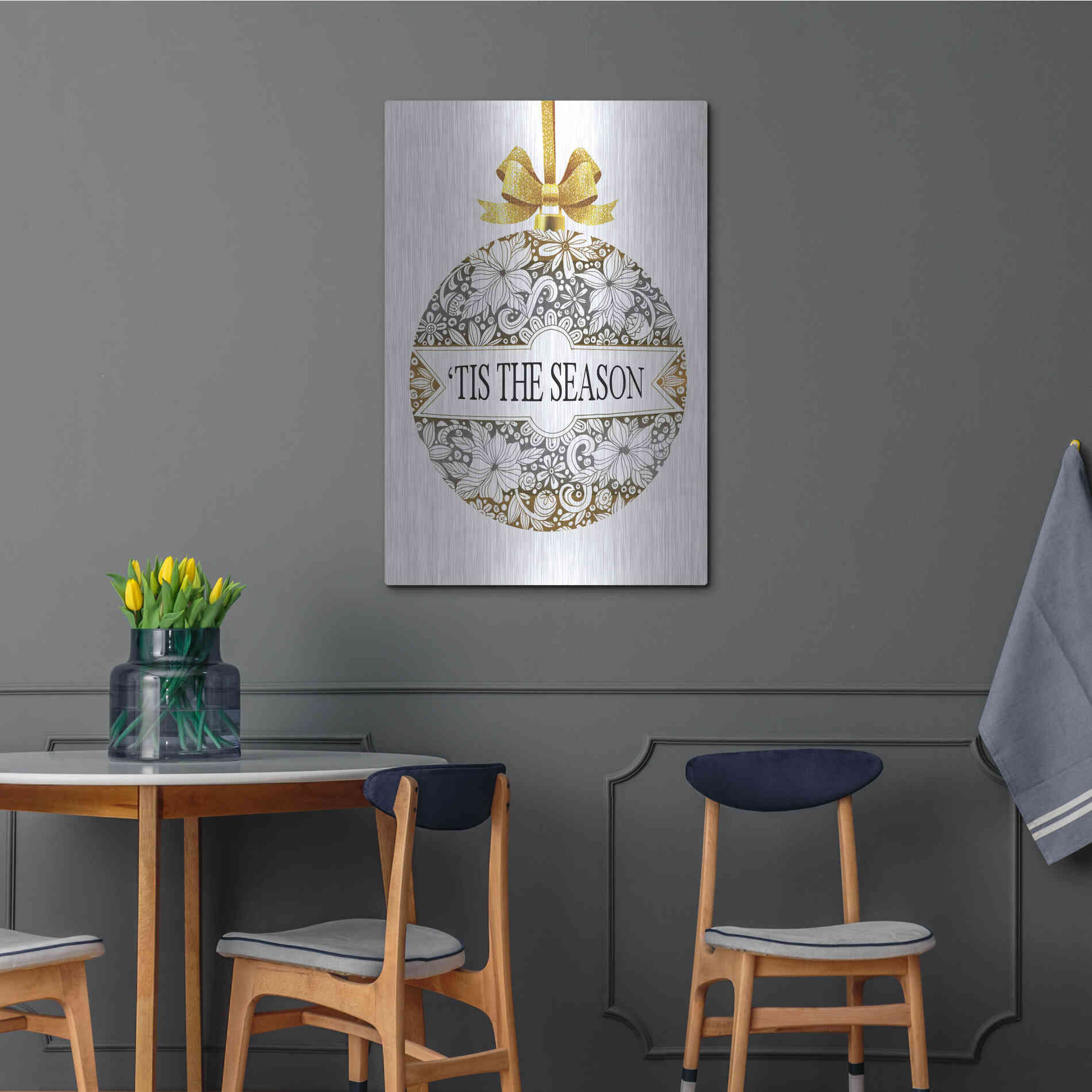 Luxe Metal Art 'Tis the Season Ornament' by Cindy Jacobs, Metal Wall Art,24x36