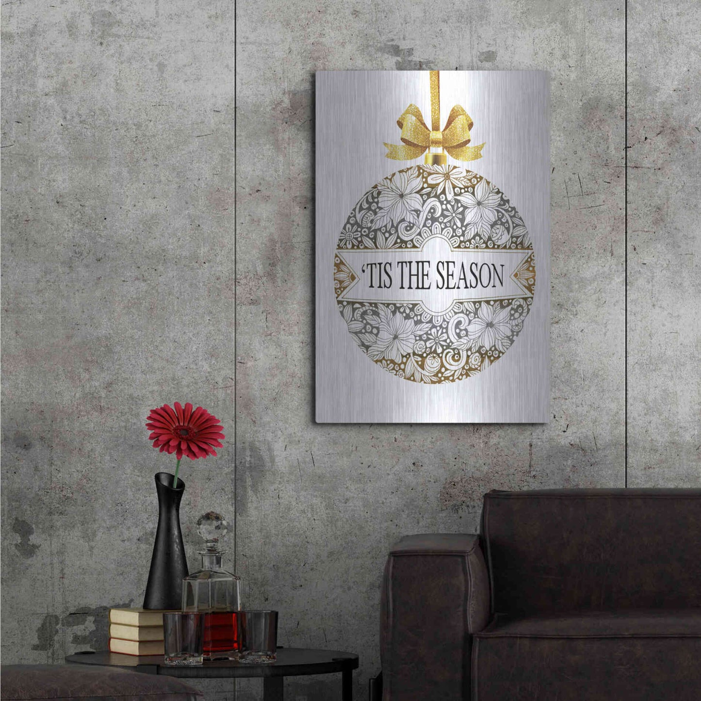 Luxe Metal Art 'Tis the Season Ornament' by Cindy Jacobs, Metal Wall Art,24x36