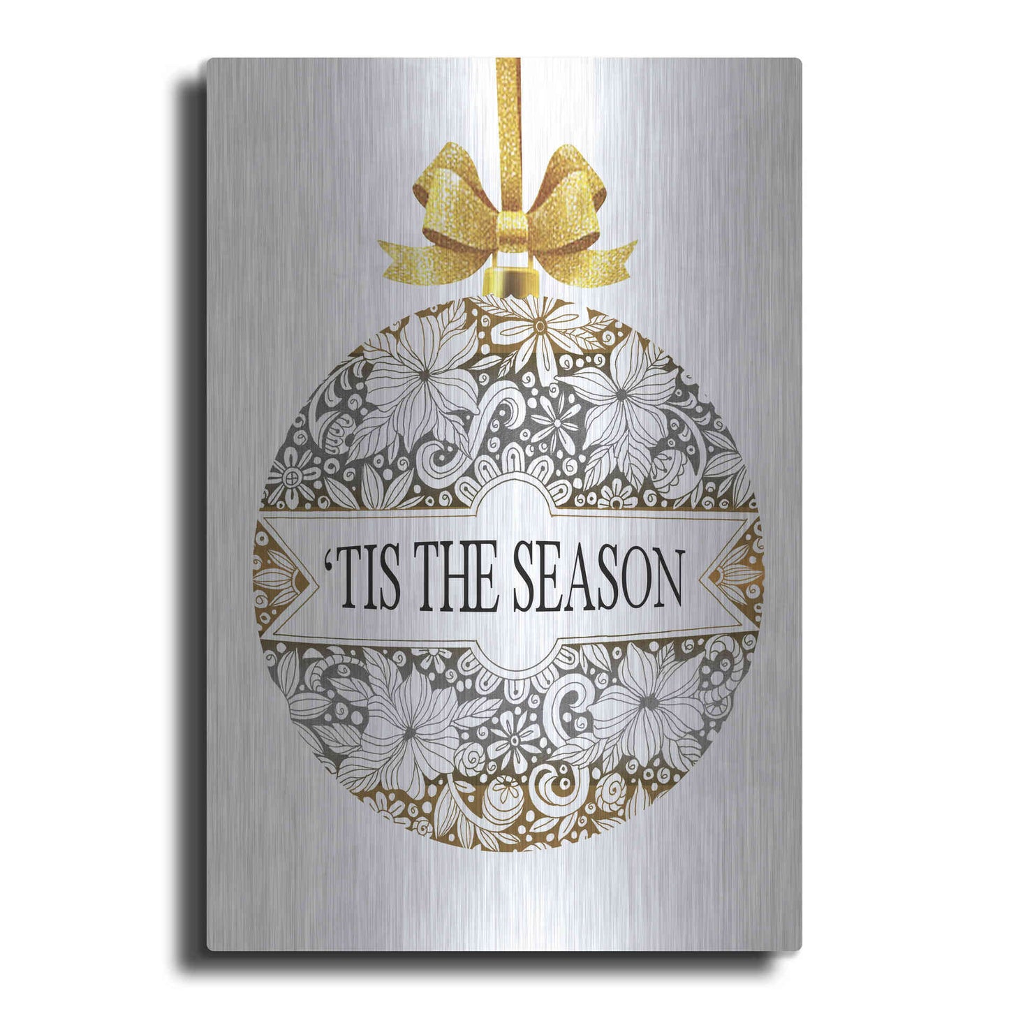 Luxe Metal Art 'Tis the Season Ornament' by Cindy Jacobs, Metal Wall Art