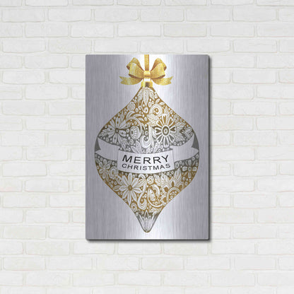 Luxe Metal Art 'Merry Christmas Ornament' by Cindy Jacobs, Metal Wall Art,24x36