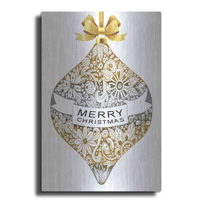 Luxe Metal Art 'Merry Christmas Ornament' by Cindy Jacobs, Metal Wall Art