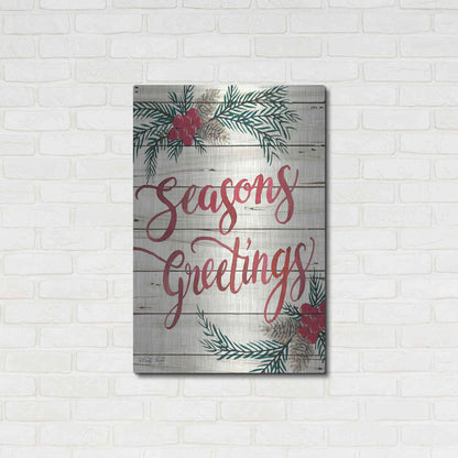 Luxe Metal Art 'Seasons Greetings' by Cindy Jacobs, Metal Wall Art,24x36