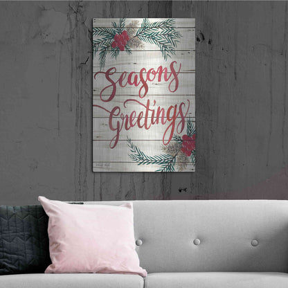 Luxe Metal Art 'Seasons Greetings' by Cindy Jacobs, Metal Wall Art,24x36