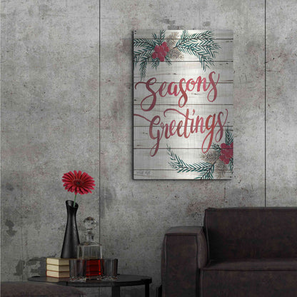 Luxe Metal Art 'Seasons Greetings' by Cindy Jacobs, Metal Wall Art,24x36