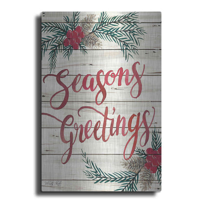 Luxe Metal Art 'Seasons Greetings' by Cindy Jacobs, Metal Wall Art