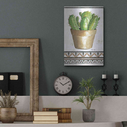 Luxe Metal Art 'Happy Cactus' by Cindy Jacobs, Metal Wall Art,12x16
