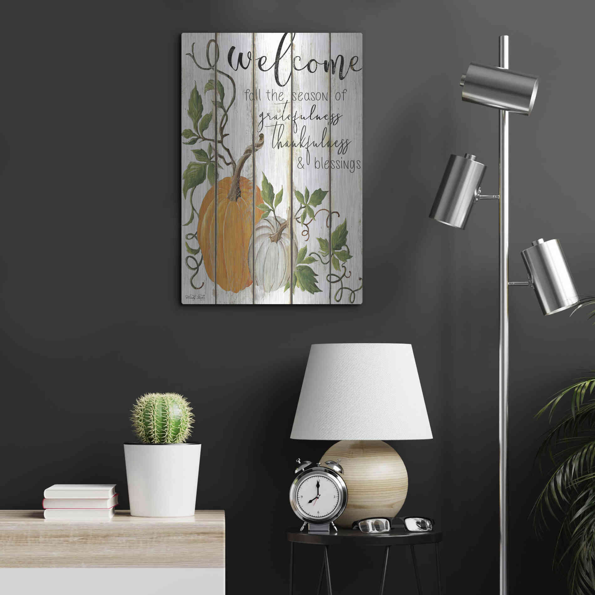 Luxe Metal Art 'Welcome Fall' by Cindy Jacobs, Metal Wall Art,16x24
