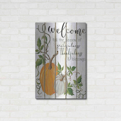Luxe Metal Art 'Welcome Fall' by Cindy Jacobs, Metal Wall Art,24x36