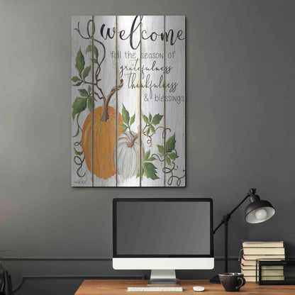 Luxe Metal Art 'Welcome Fall' by Cindy Jacobs, Metal Wall Art,24x36