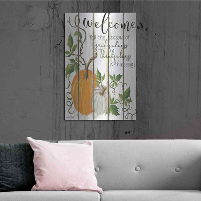 Luxe Metal Art 'Welcome Fall' by Cindy Jacobs, Metal Wall Art,24x36