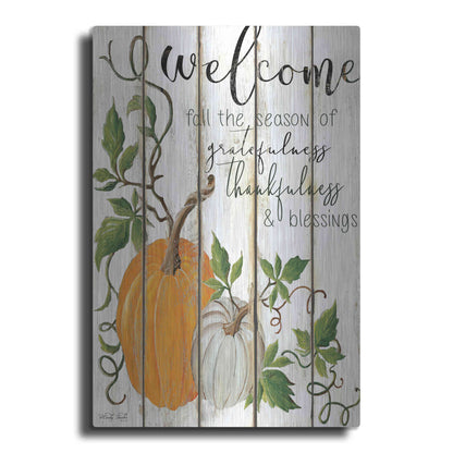 Luxe Metal Art 'Welcome Fall' by Cindy Jacobs, Metal Wall Art