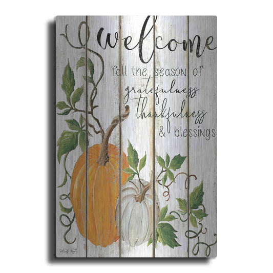 Luxe Metal Art 'Welcome Fall' by Cindy Jacobs, Metal Wall Art