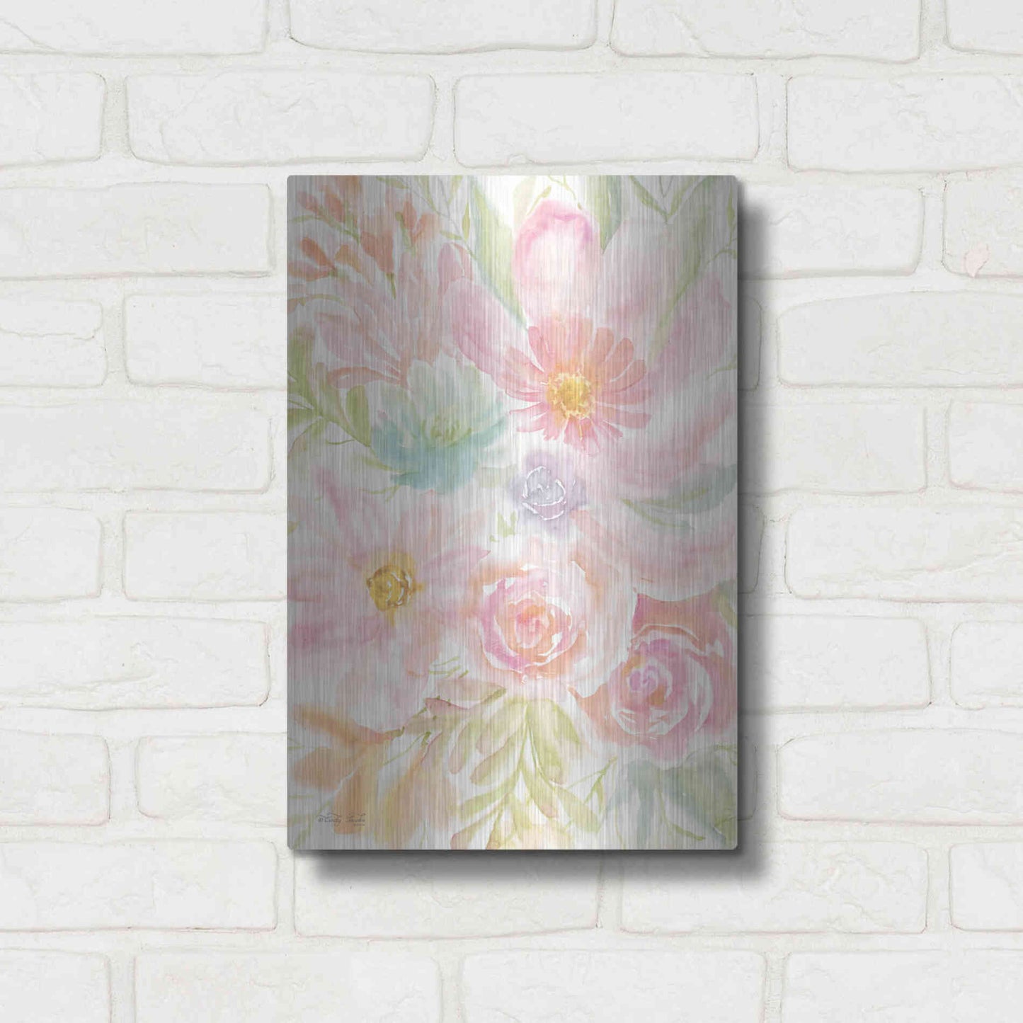 Luxe Metal Art 'Mixed Floral Blooms II' by Cindy Jacobs, Metal Wall Art,12x16