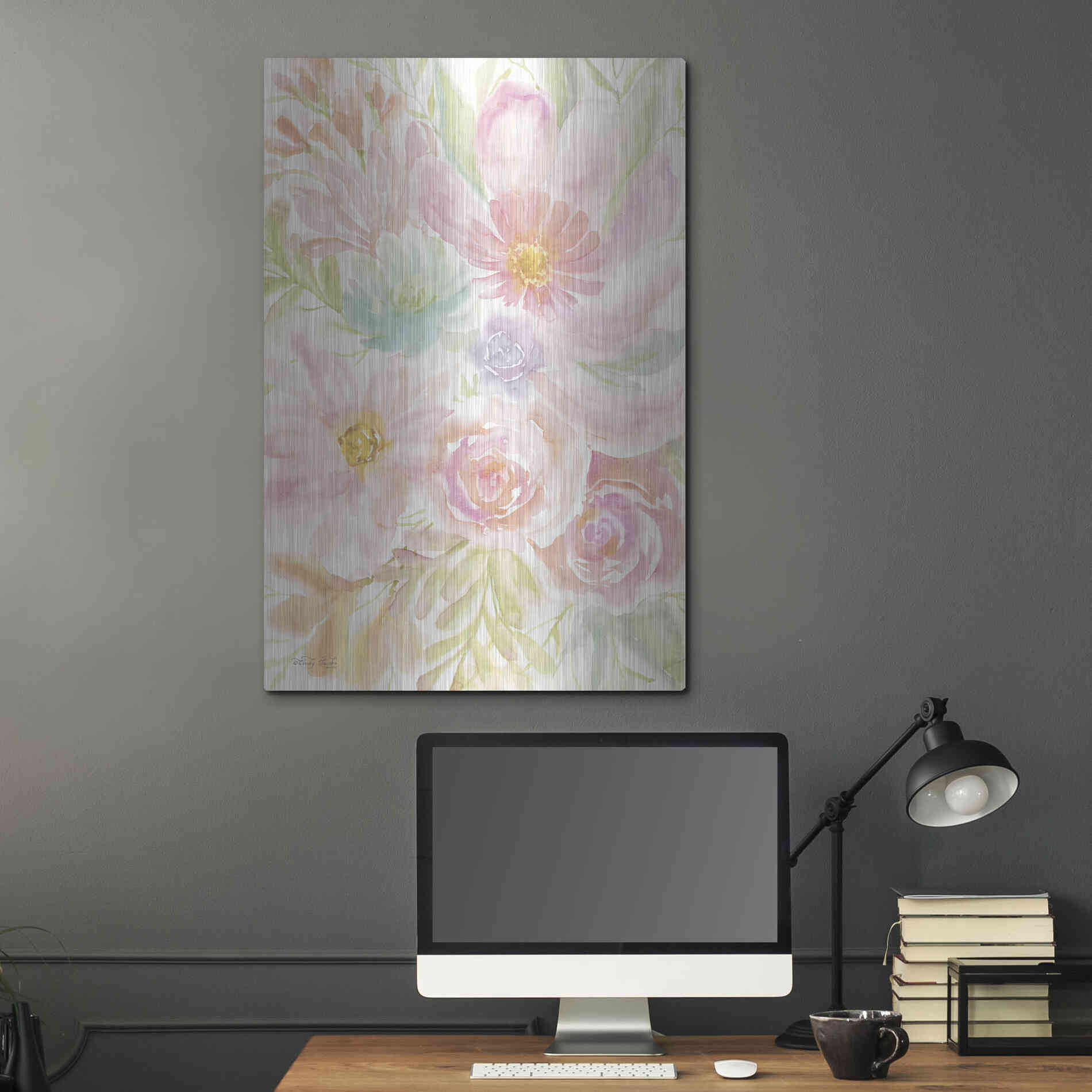 Luxe Metal Art 'Mixed Floral Blooms II' by Cindy Jacobs, Metal Wall Art,24x36