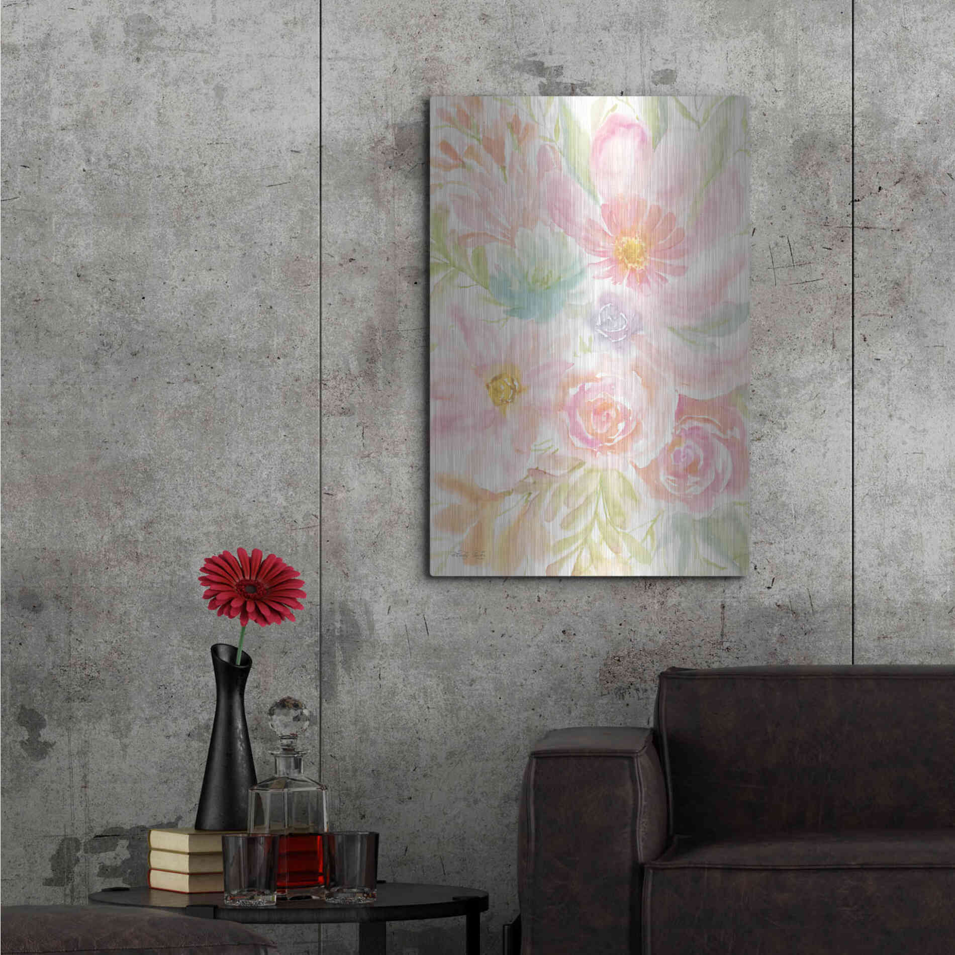 Luxe Metal Art 'Mixed Floral Blooms II' by Cindy Jacobs, Metal Wall Art,24x36