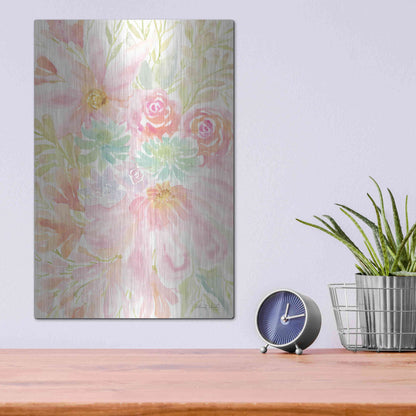 Luxe Metal Art 'Mixed Floral Blooms III' by Cindy Jacobs, Metal Wall Art,12x16