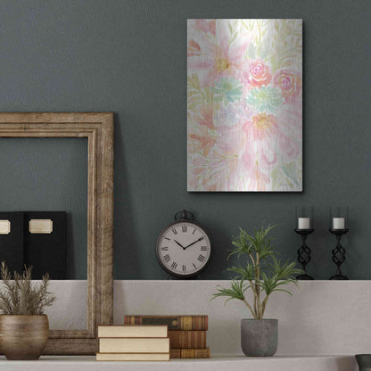 Luxe Metal Art 'Mixed Floral Blooms III' by Cindy Jacobs, Metal Wall Art,12x16