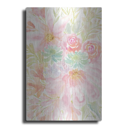 Luxe Metal Art 'Mixed Floral Blooms III' by Cindy Jacobs, Metal Wall Art