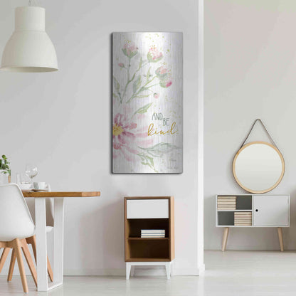 Luxe Metal Art 'Floral Be Kind' by Cindy Jacobs, Metal Wall Art,24x48