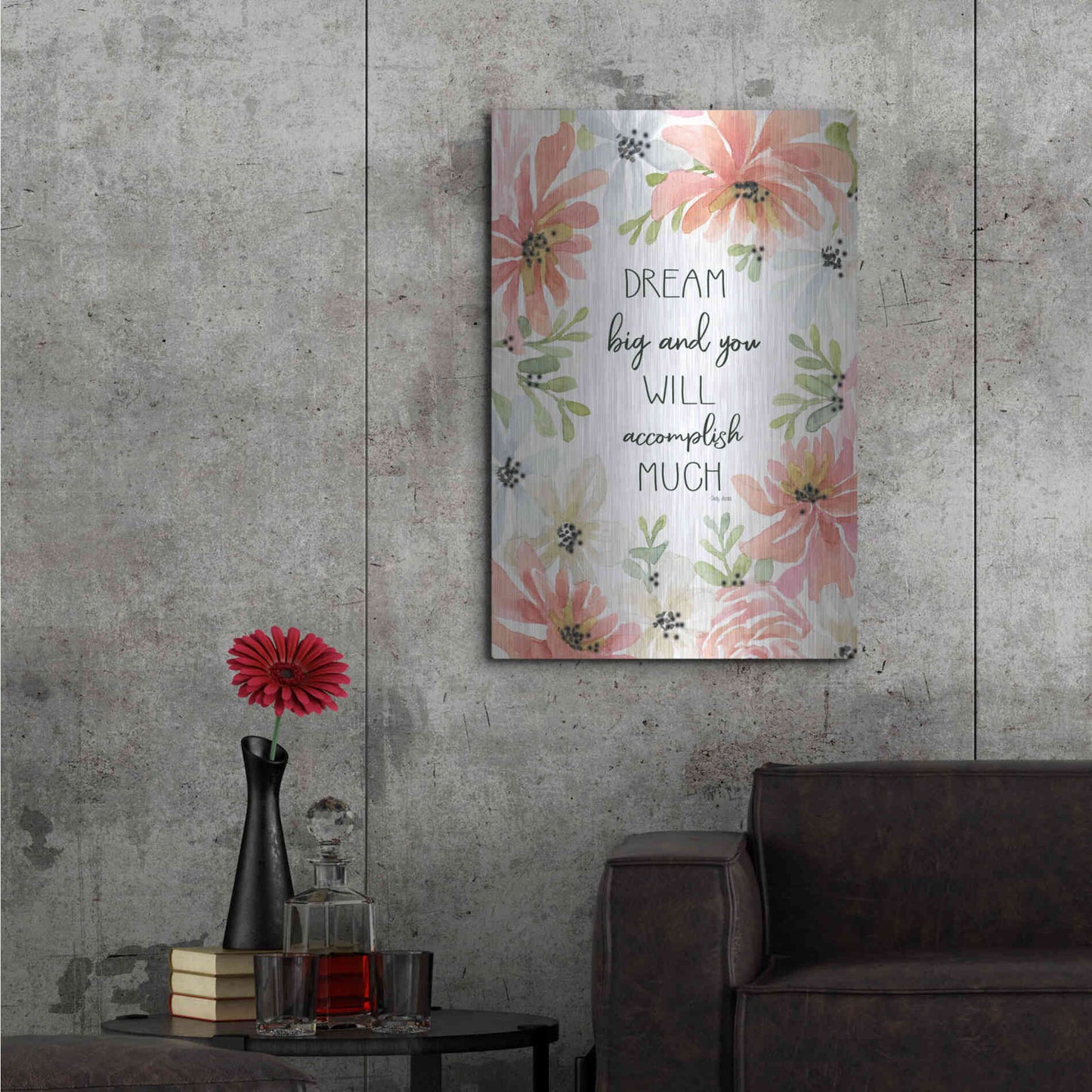 Luxe Metal Art 'Floral Dream Big' by Cindy Jacobs, Metal Wall Art,24x36