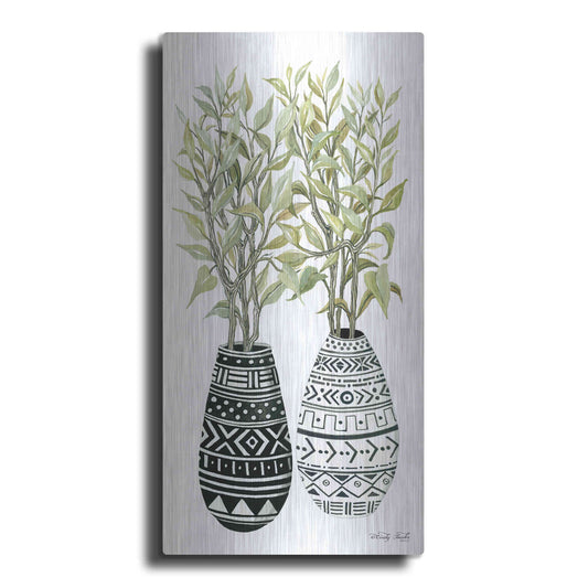 Luxe Metal Art 'Mud Cloth Vase III' by Cindy Jacobs, Metal Wall Art