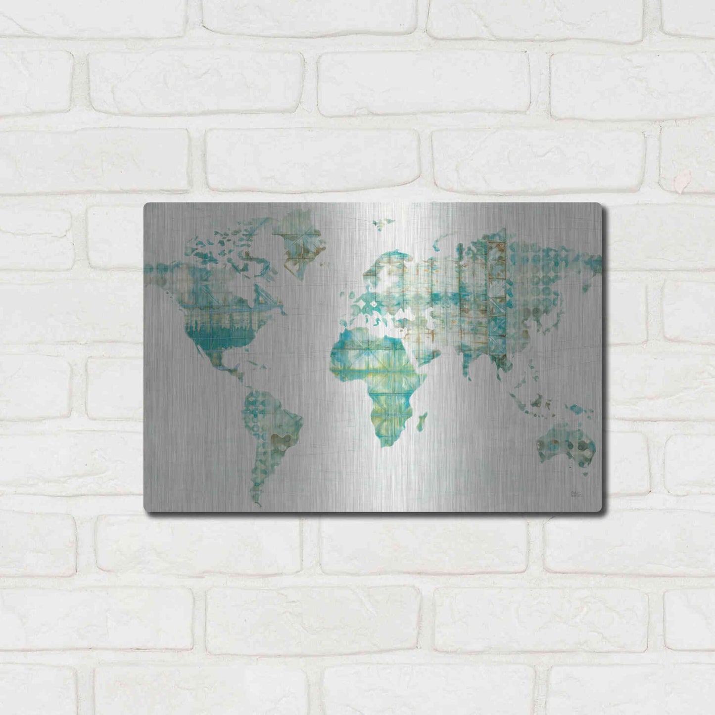 Luxe Metal Art 'Kanari Map' by Melissa Averinos, Metal Wall Art,16x12